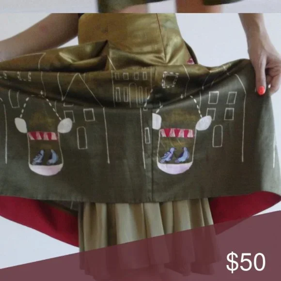 Anthropologie Maeve Village Birds Skirt - Picture 4 of 5